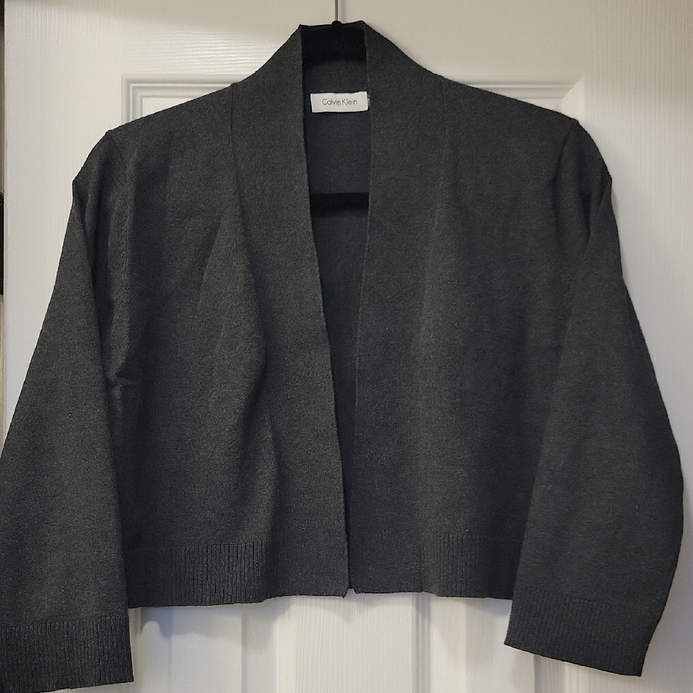 Calvin Klein Women's Charcoal Open-Front Bolero